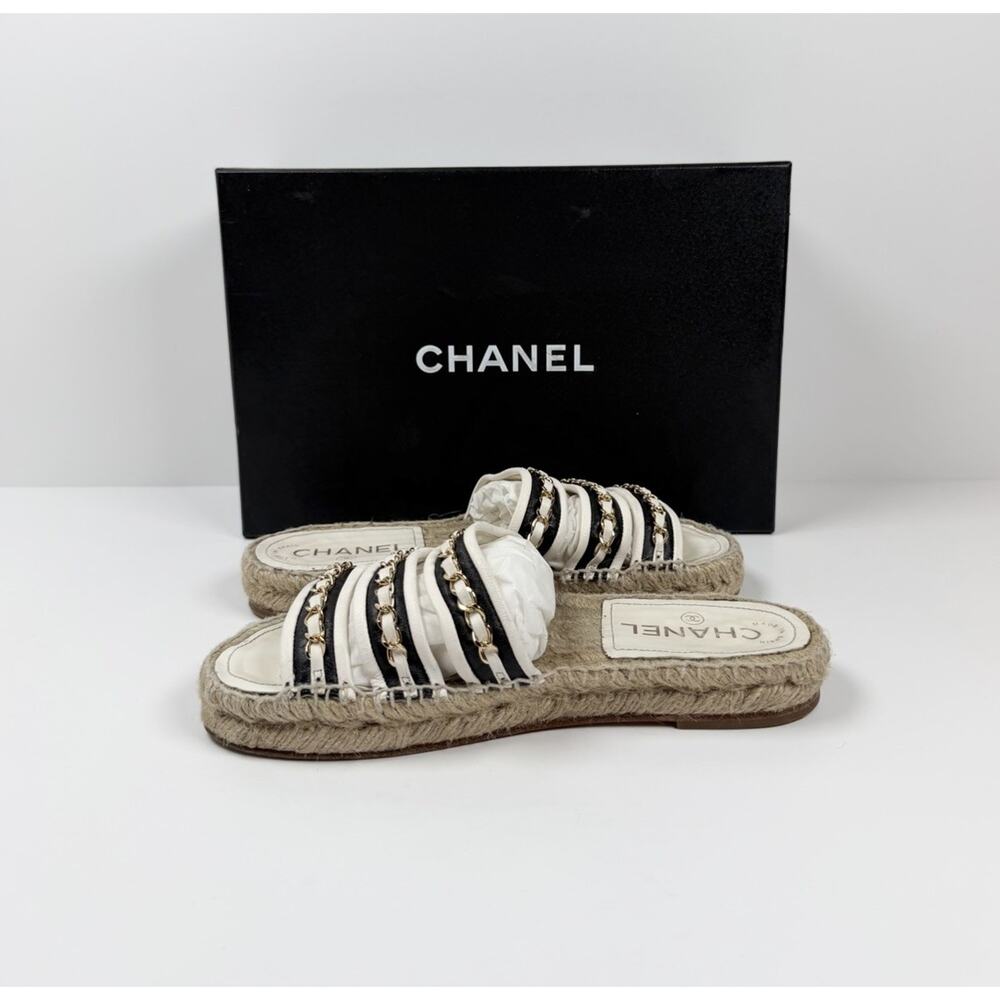 Size 36EU/6W - Chanel Chain Link Leather Espadrilles - Picture 7 of 11